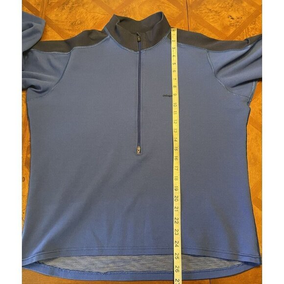 Patagonia Men's Axuwool Zip-T Blue Size L Half Zip Pullover Mock Neck #38220 - Picture 6 of 8